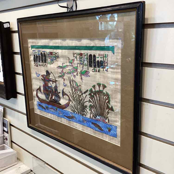 Framed Egyptian Painted Linen