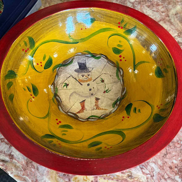 Handpainted Decoupage Bowl  (Signed P. Munroe)
