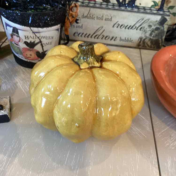Golden Ceramic Pumpkin