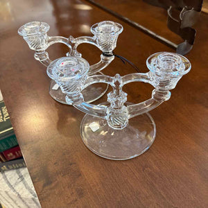 Pair of Glass Double Candlesticks