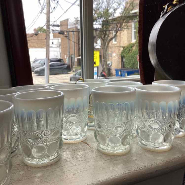 10 Vintage Mosser Juice Opalescent Glasses