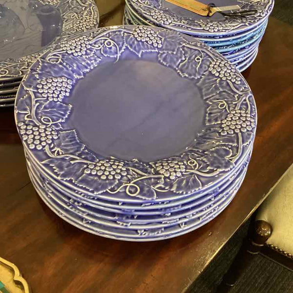 Blue Bordallo Pinheiro Chop Plates - Set of 6