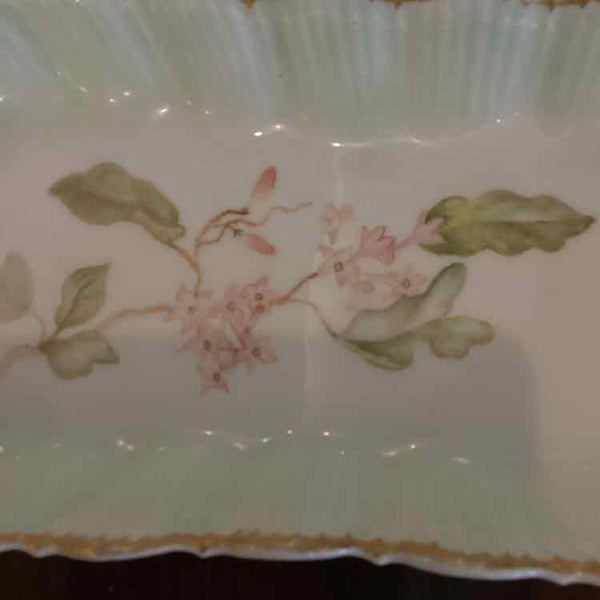 M R Limoges Floral Dish