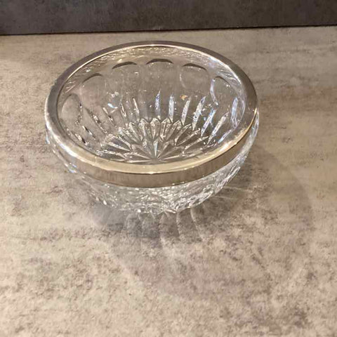 5 x 2" Crystal & Silverplate Bowl