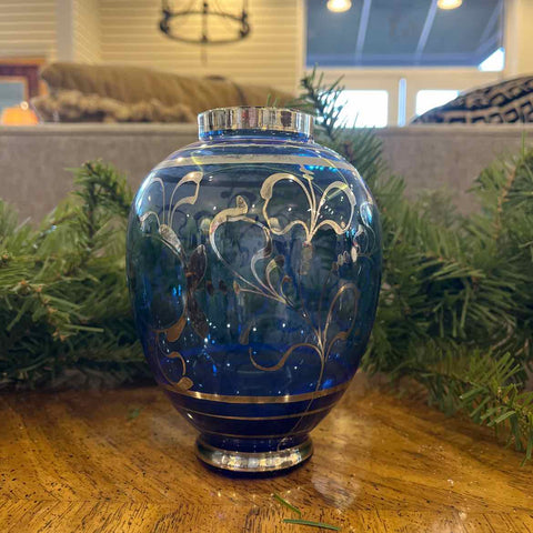 Blue and Silver Vase