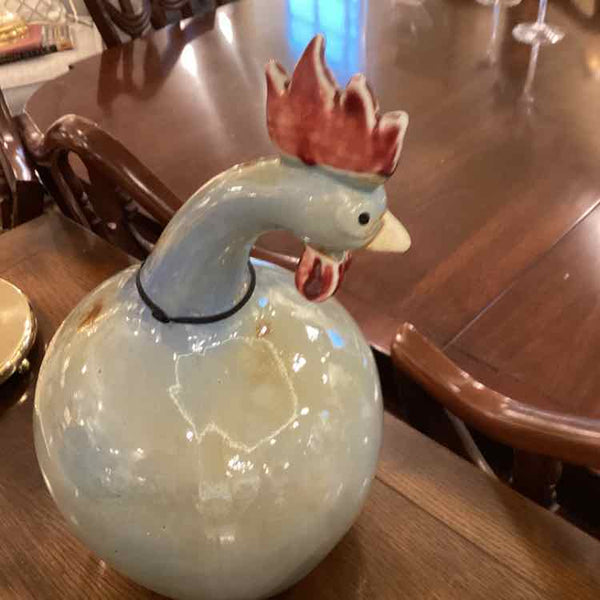 Three Piece Ceramic Rooster Family