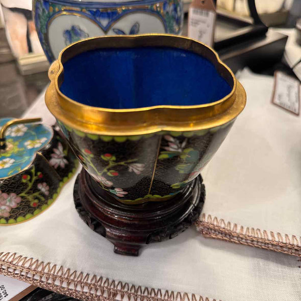Cloisonne Apple Trinket Jar w/Stand