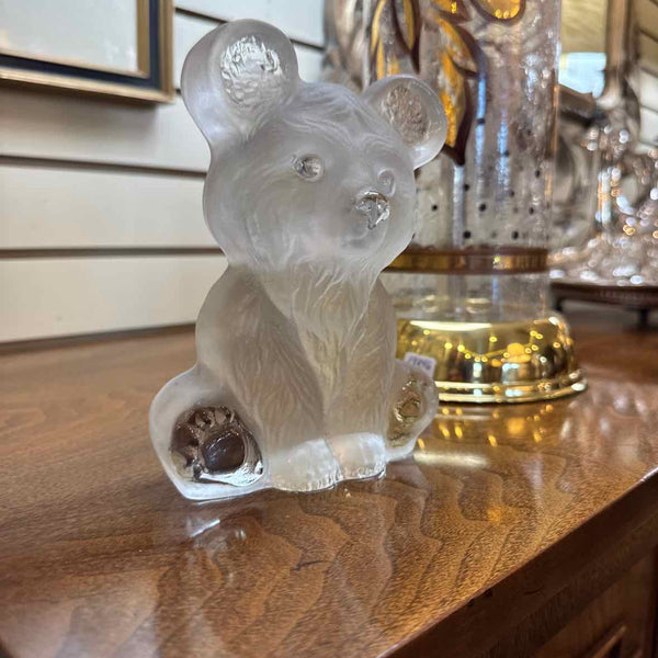 Vintage Viking Frosted Glass Teddy Bear