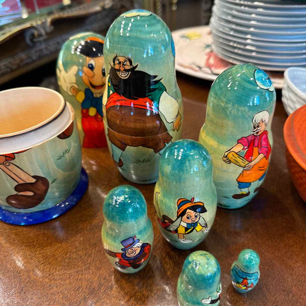 7 Nesting Pinocchio Dolls