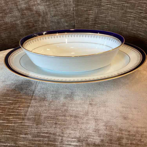 Blue/White Platter and Vegetable Bowl