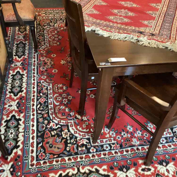 Red And Blue Polyester Rug