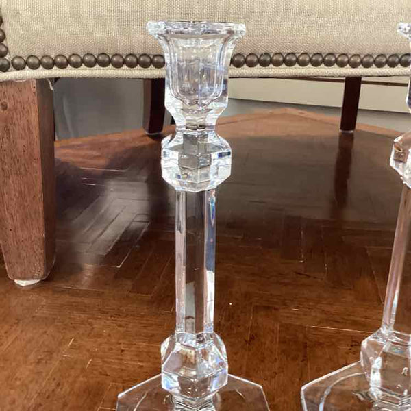 Pr.  Glass Candlesticks w/Prisms (Detachable)