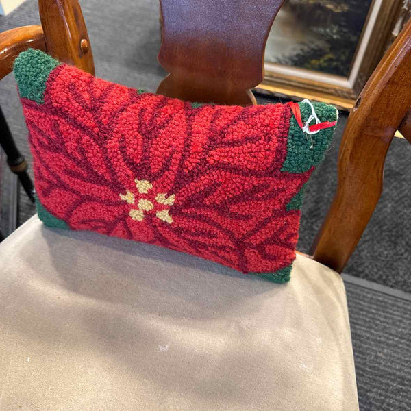 Needlepoint Poinsettia Pillow