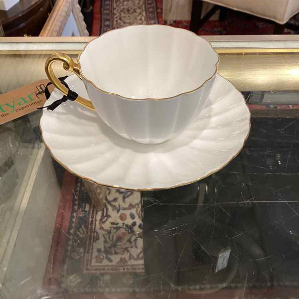 Shelley White and Gold Cup and Saucer