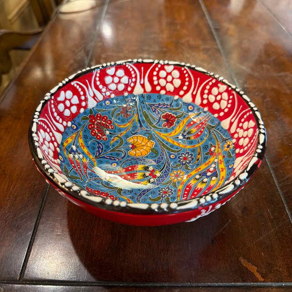 Handmade Ceramic Floral & Tulip Turkish Bowl