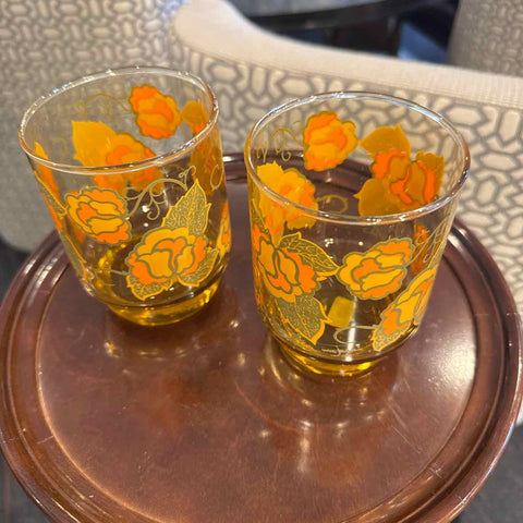 Two William Janeri Leaf Glasses