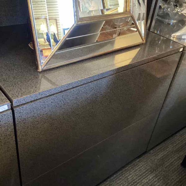 Gray Laminate Bookcase With Two Drawers