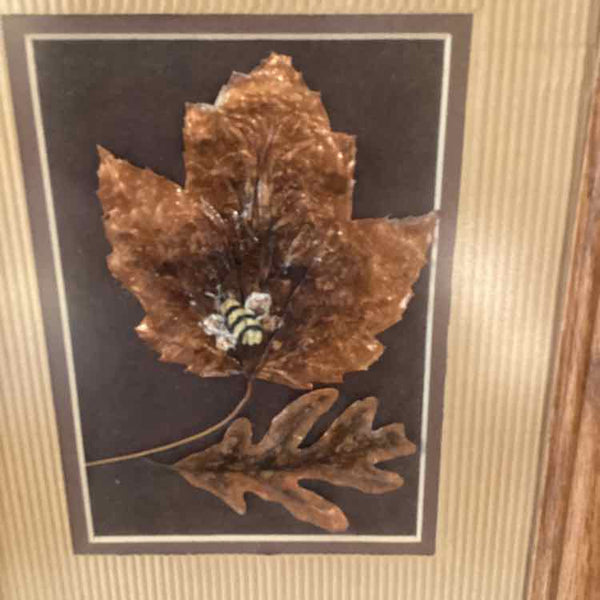 Framed Copper Oak Leaf & Maple Leaf