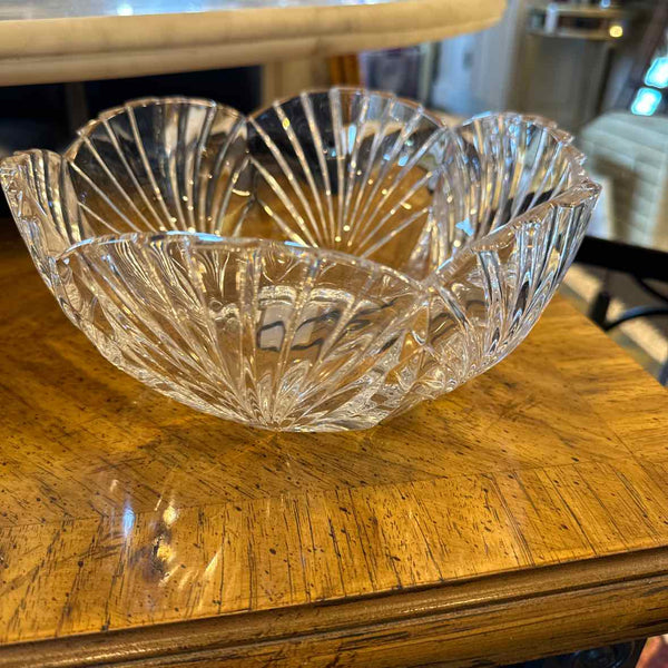 Crystal Salad Bowl With Faceted Edges