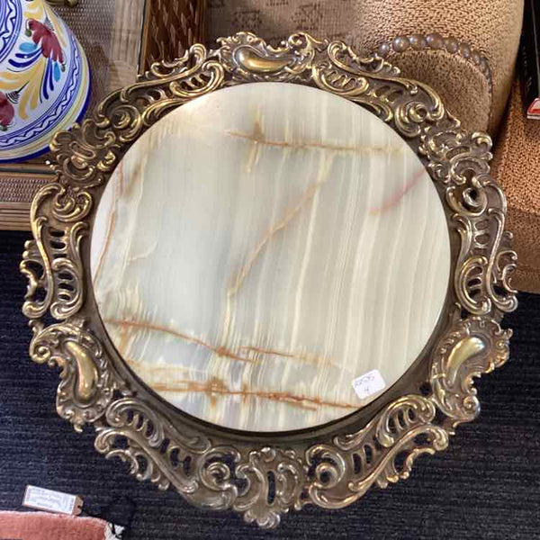 Brass & Onyx Plant Stand