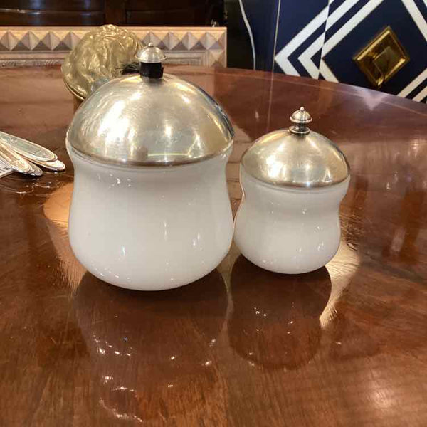 Two White Glass Bowls