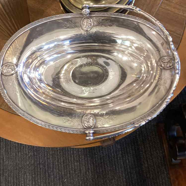 19thC SLP Figural Bridal Basket