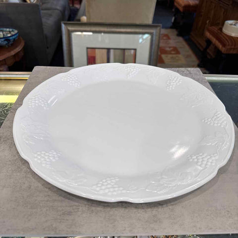 Milk Glass Platter/Grape Pattern