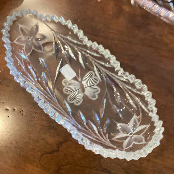 Etched Butterfly Relish Dish