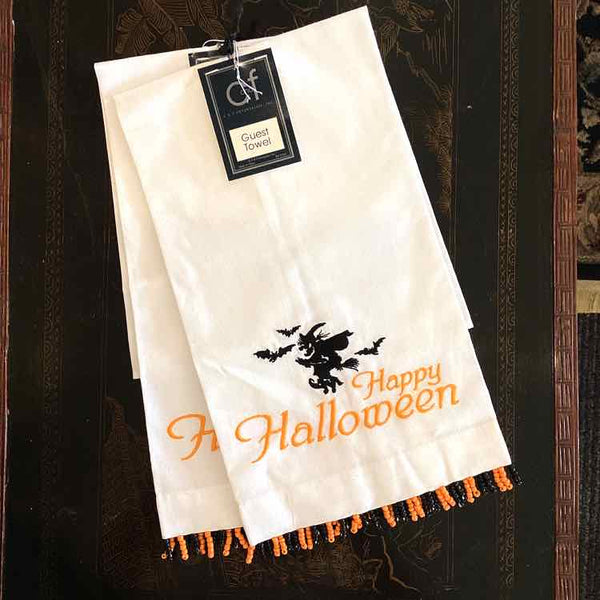 Pair of "Happy Halloween" Guest Towels
