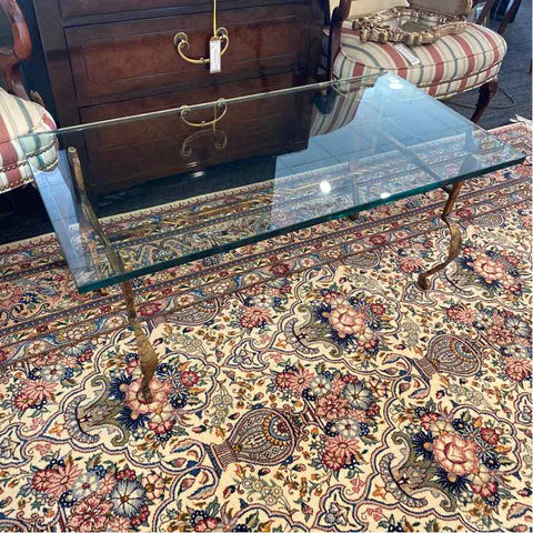 LaBarge Brass & Glass Coffee Table