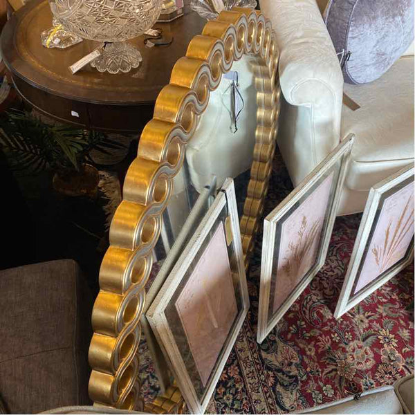 Oval Gold and Silver Decorative Mirror