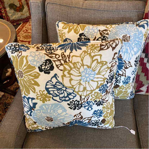 Pair of Welted Floral Pillows