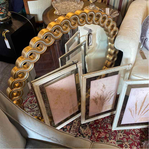 Oval Gold and Silver Decorative Mirror